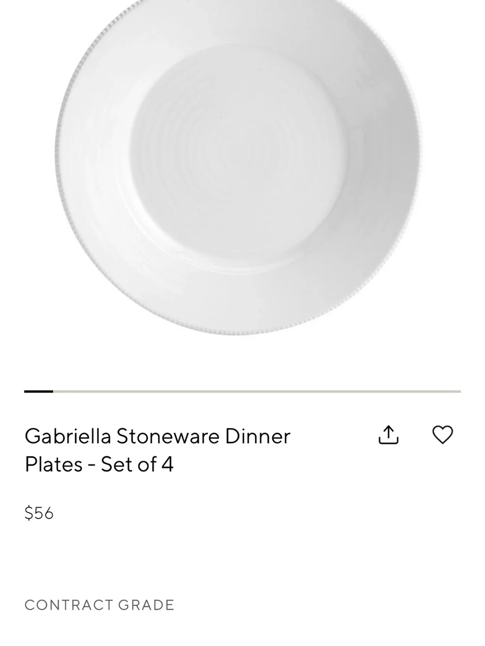 Pottery Barn Gabriella White Stoneware Dinner Plate - Set of 4